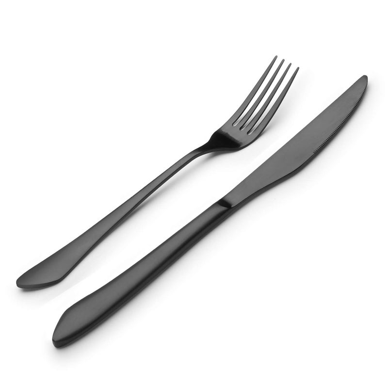 sharecook Matte Black Silverware Set, 20-Piece Stainless Steel Flatware Set Service for 4, Satin Finish Tableware Cutlery Set for Home and Restaurant, Dishwasher Safe - Image 3